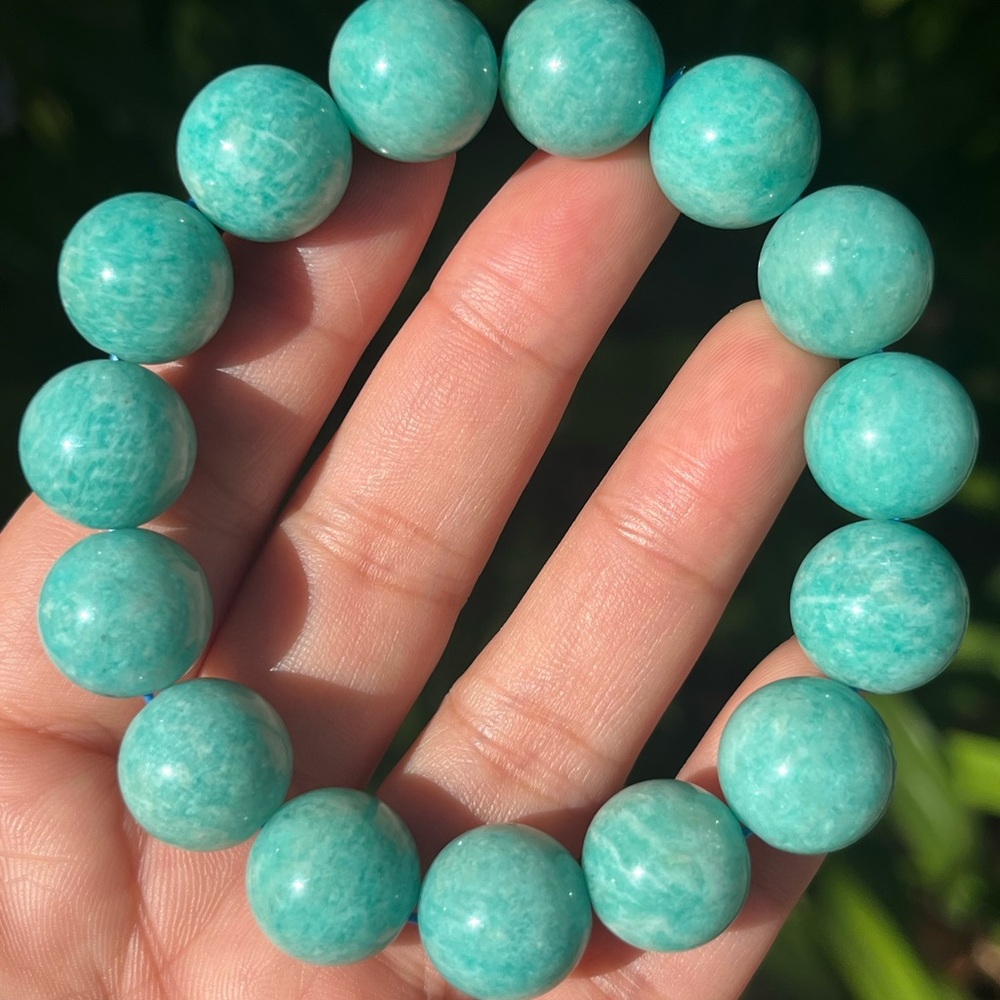 14.5mm stretchable chunky‎ Amazonite bracelet